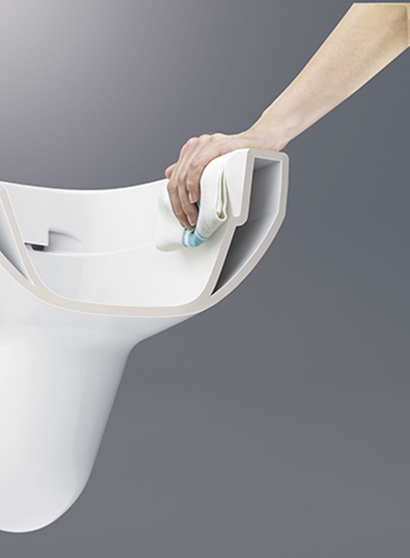 Безободковый унитаз с косым выпуском бывает